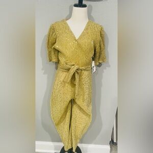 Chelsea & Violet Glittering Gold Jumpsuit